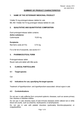 Summary of Product Characteristics