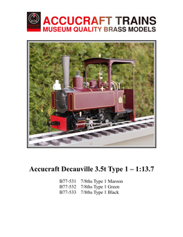 Decauville, Live Steam