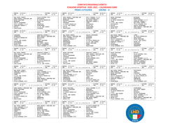 Comitato Regionale Veneto Stagione Sportiva 2020- 2021 – Calendario Gare Prima Categoria Girone: D