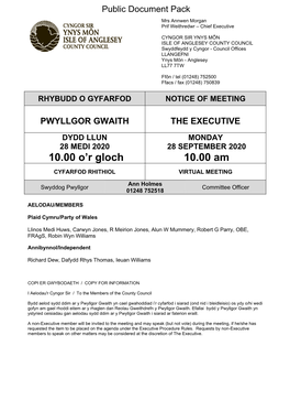 (Public Pack)Agenda Document for the Executive, 28/09/2020 10:00