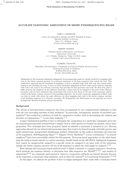 Accurate Taxonomic Assignment of Short Pyrosequencing Reads