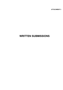 Written Submissions Written Submissions