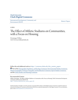 The Effect of Athletic Stadiums on Communities, with a Focus on Housing