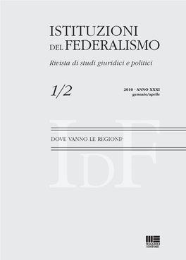 ISTITUZIONI DEL FEDERALISMO Rivista Di Studi Giuridici E Politici