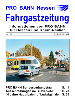 Pro Bahn Hessen Fahrgastzeitung Nr. 74