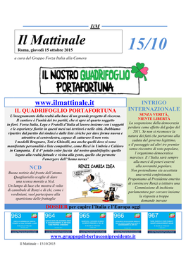 Il Mattinale – 15 Ottobre 2015