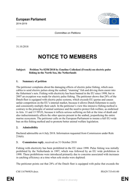 En En Notice to Members