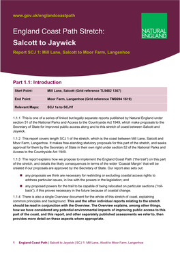England Coast Path Stretch: Salcott to Jaywick Report SCJ 1: Mill Lane, Salcott to Moor Farm, Langenhoe