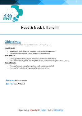 Head & Neck I, II And