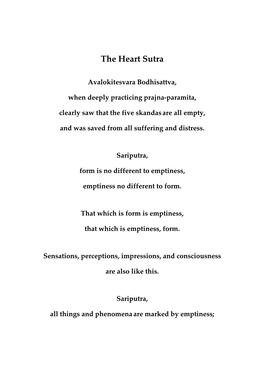 The Heart Sutra