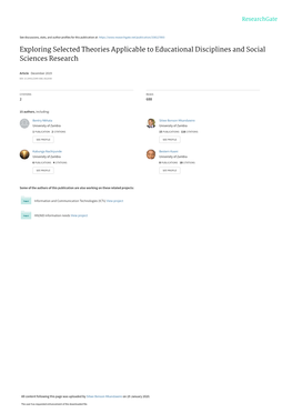 Exploring Selected Theories Applicable to Educational Disciplines and Social Sciences Research