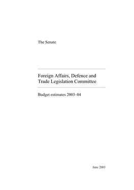 Foreign Affairs, Defence and Trade Legislation Committee