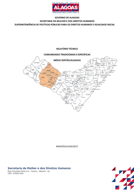 Relatório Técnico Comunidades Tradicionais E Específicas