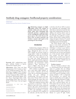 Antibody-Drug Conjugates: Intellectual Property Considerations