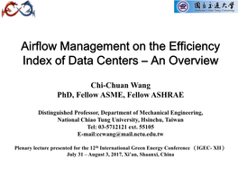 Airflow Management on the Efficiency Index of Data Centers – an Overview