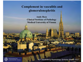 Complement in Vasculitis and Glomerulonephritis