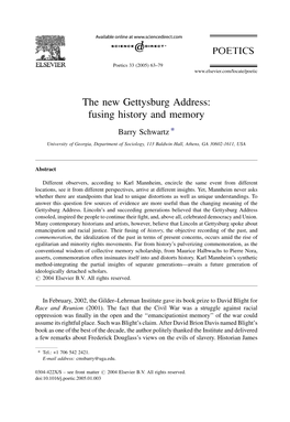 The New Gettysburg Address: Fusing History and Memory