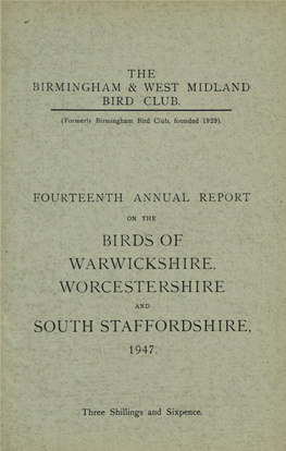 Birds of Warwickshire, Worcestershire South