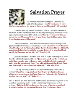 Salvation Prayer