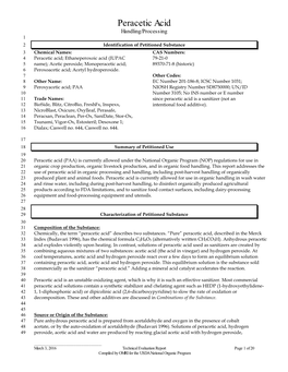 Peracetic Acid