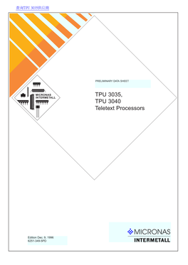 MICRONAS TPU 3035, INTERMETALL TPU 3040 Teletext Processors
