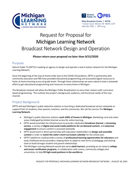 Michigan Learning Network Broadcast Network Design and Operation