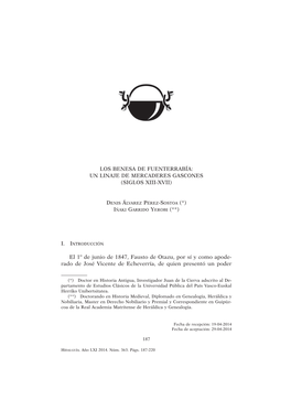 Los Benesa De Fuenterrabía: Un Linaje De Mercaderes Gascones (Siglos Xiii-Xvii)