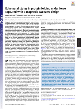 Ephemeral States in Protein Folding Under Force Captured with A