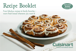 Recipe Booklet Booklet Reverse Side from Fabulous Recipes to Family Favorites – Warm Fresh Bread Whenever You Want It!