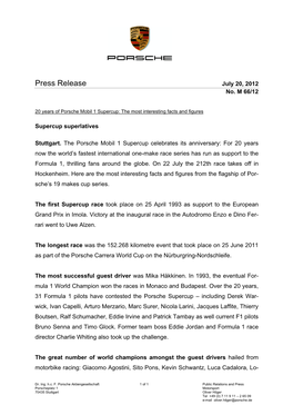 Press Release July 20, 2012 No