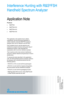 Interference Hunting with FSH Handheld Spectrum Analyzer