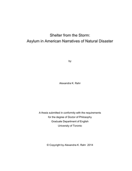 Asylum in American Narratives of Natural Disaster