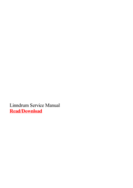 Linndrum Service Manual