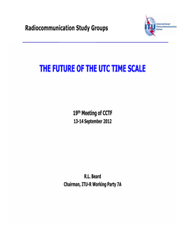 The Future of the Utc Time Scale