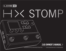 Line 6 HX Stomp Owner's Manual