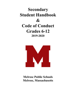 Secondary Student Handbook & Code of Conduct Grades 6-12