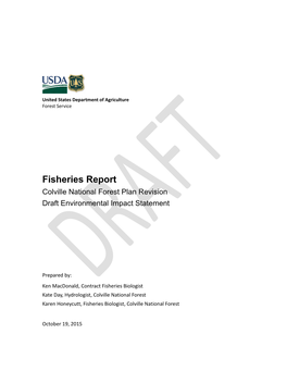Fisheries Report Colville National Forest Plan Revision Draft Environmental Impact Statement