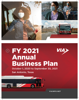 FY 2021 Annual Business Plan October 1, 2020 to September 30, 2021 San Antonio, Texas