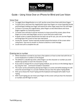 Using Voice Over on Iphone for Blind and Low Vision