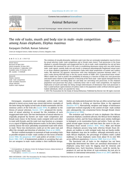 The Role of Tusks, Musth and Body Size in Male-Male Competition Among