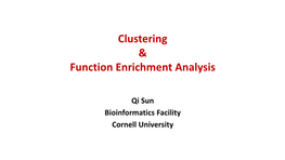 Clustering & Function Enrichment Analysis