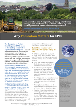 Why Population Matters for CPRE