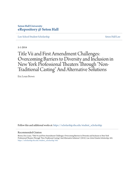 Title Vii and First Amendment Challenges