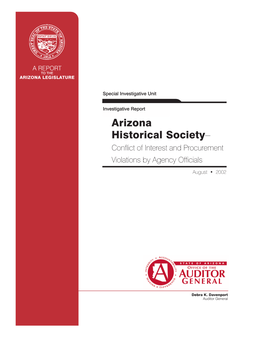 Arizona Historical Society– Conflict of Interest and Procurement Violations by Agency Officials