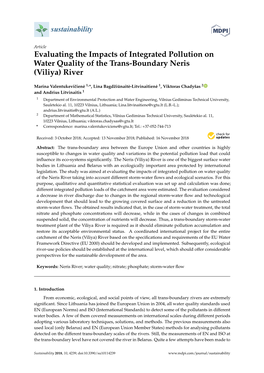 Evaluating the Impacts of Integrated Pollution on Water Quality of the Trans-Boundary Neris (Viliya) River