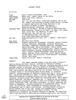 Hawai'i Family Touchstones, 1999. INSTITUTION Hawaii Univ., Manoa