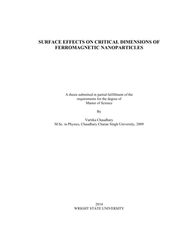 Surface Effects on Critical Dimensions of Ferromagnetic Nanoparticles