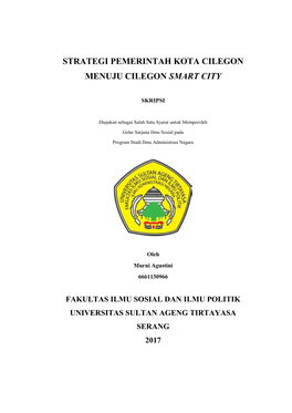 Strategi Pemerintah Kota Cilegon Menuju Cilegon Smart City