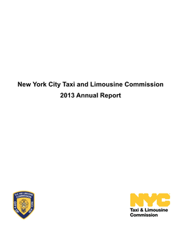 New York City Taxi and Limousine Commission 2013 Annual Report