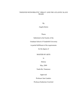 “Infested with Piratts”: Piracy and the Atlantic Slave Trade